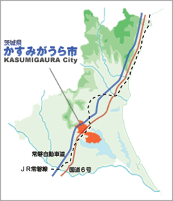 茨城県におけるかすみがうら市の位置