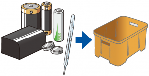 乾電池・水銀体温計捨て方イラスト