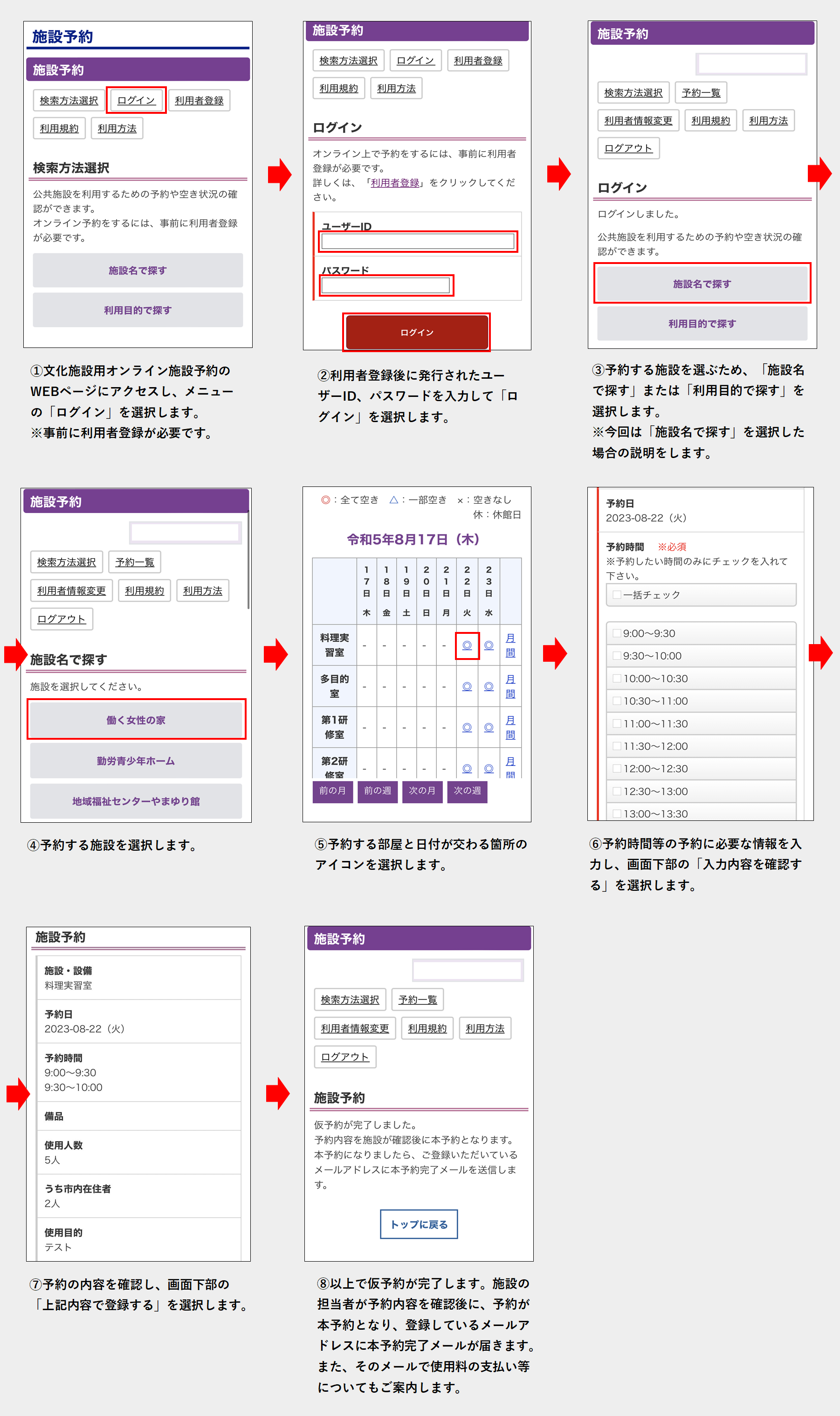 予約方法