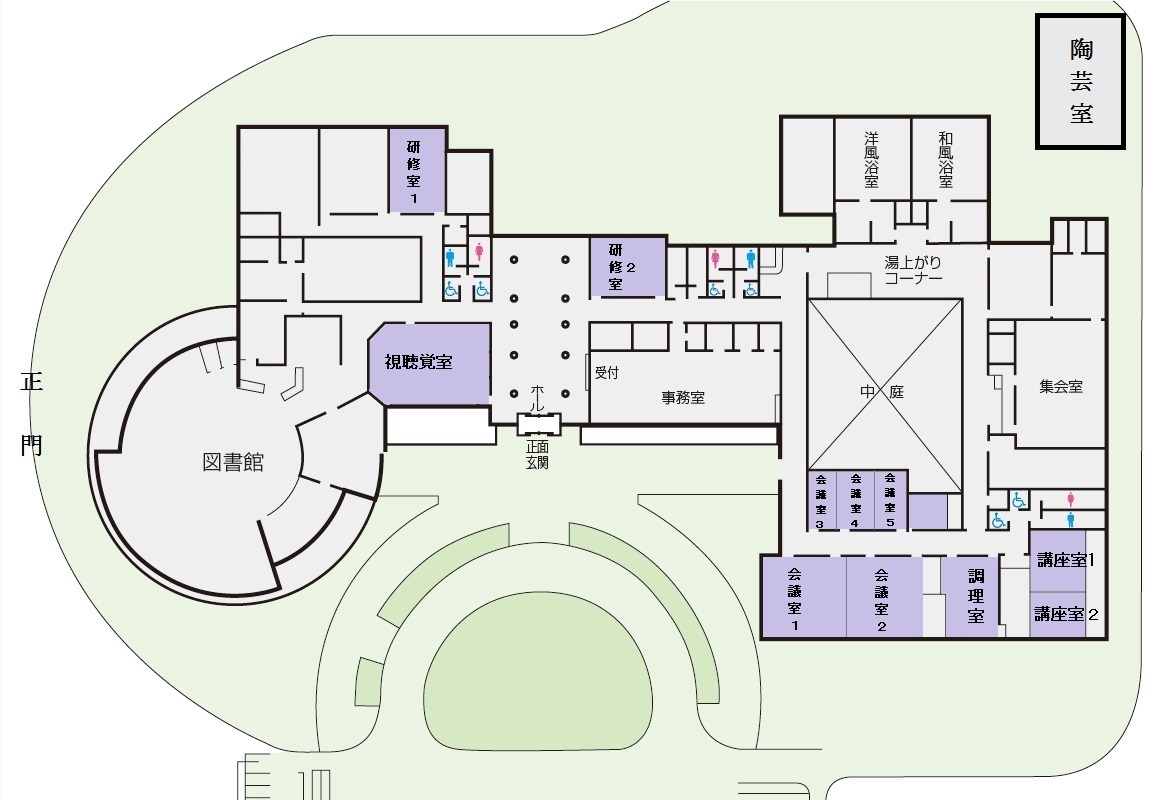 あじさい館館内図  公民館強調