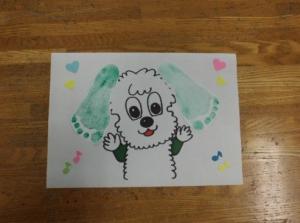 ワンワンの足形アート