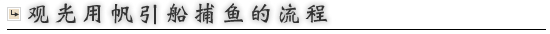 观光用帆引船捕鱼的流程